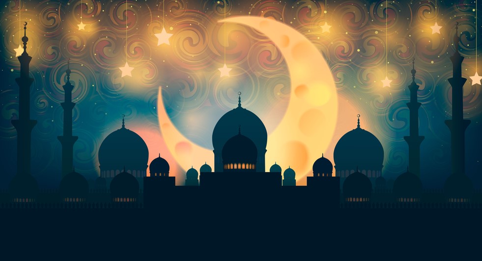 eid live wallpaper,blue,sky,atmospheric phenomenon,mosque,light