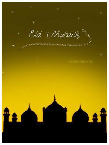 new eid wallpaper,yellow,sky,mosque,silhouette,city