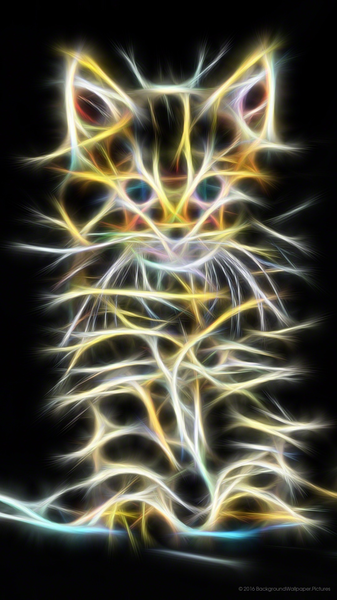 lyf mobile wallpaper hd,fractal art,felidae,whiskers,organism,art