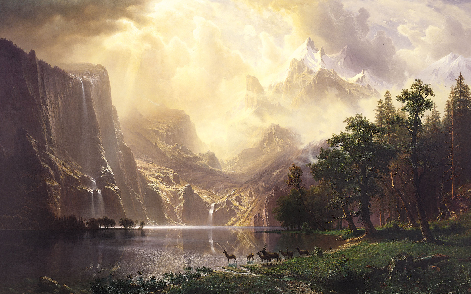 fondo de escritorio clásico,paisaje natural,naturaleza,cielo,pintura,luz del sol