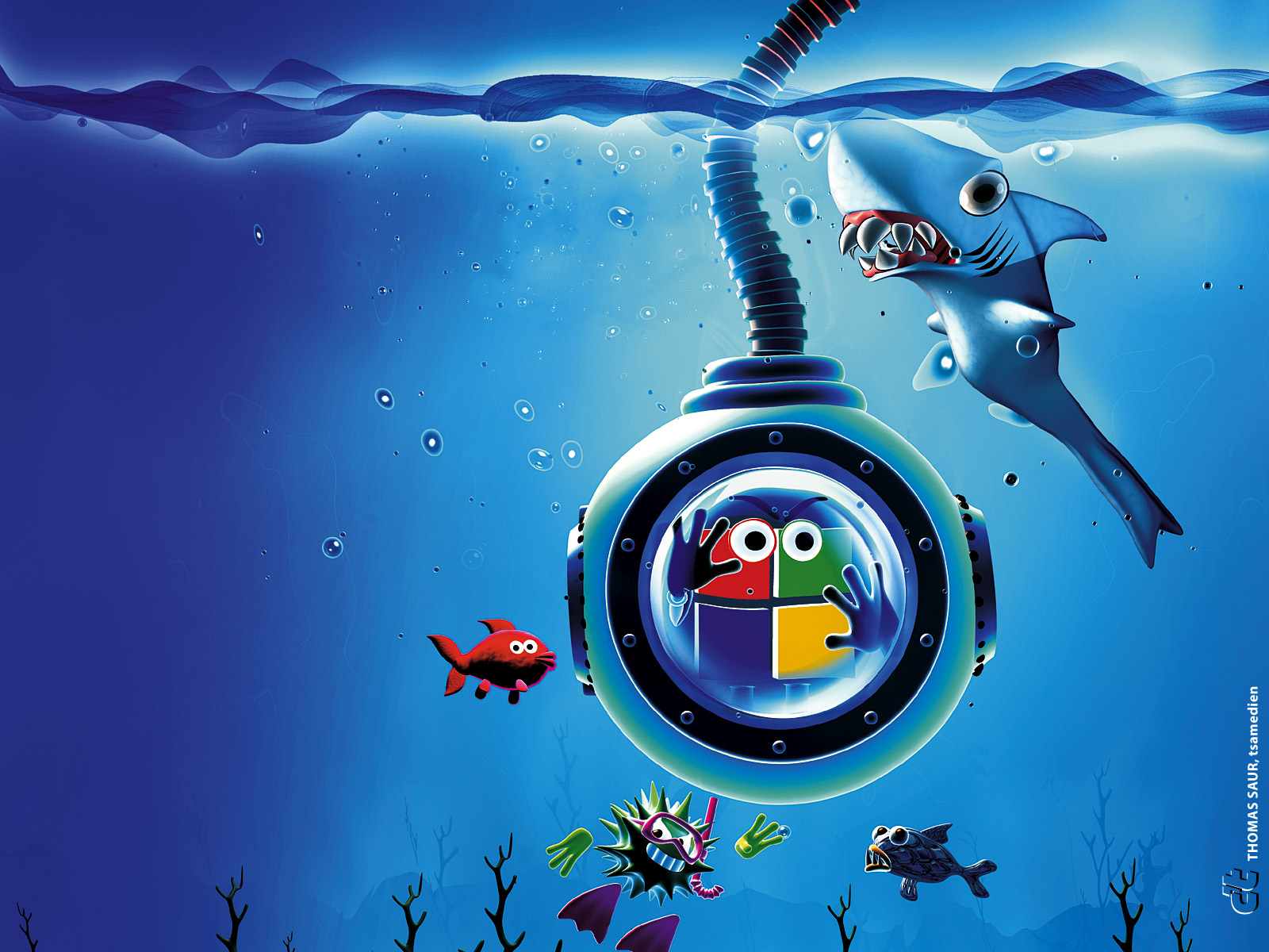 sfondo del desktop linux,subacqueo,illustrazione,disegno grafico,pesce,grafica