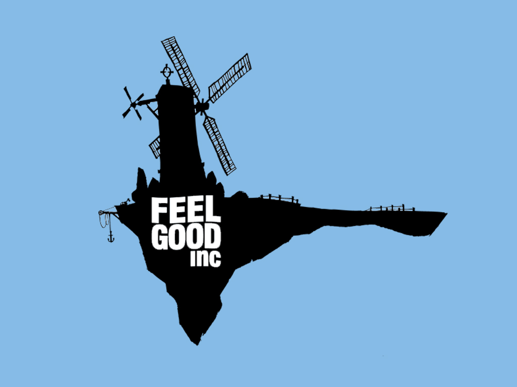 feel good inc wallpaper,vehicle,windmill,aircraft