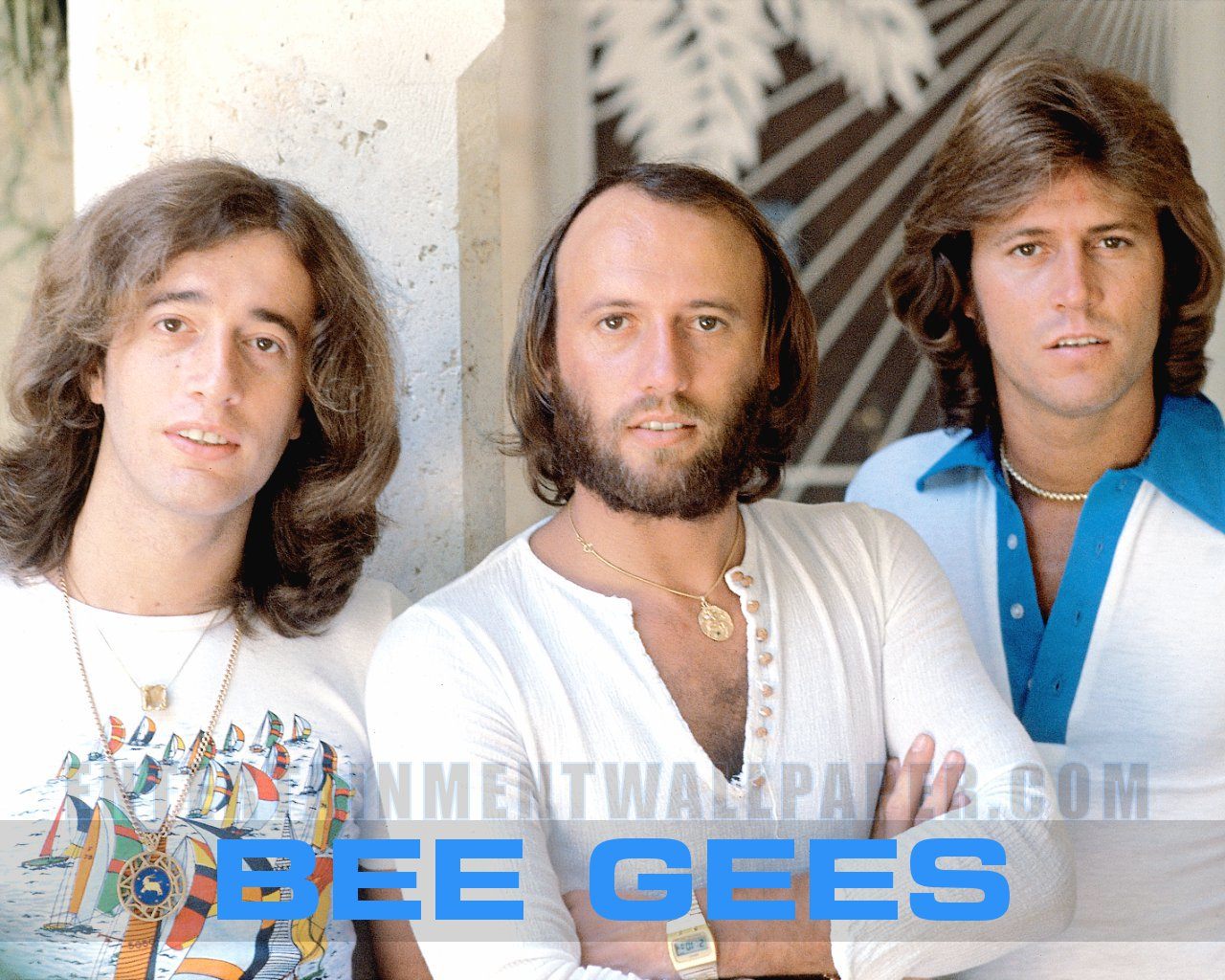 bee gees wallpaper,neck,human,facial hair,beard,fictional character