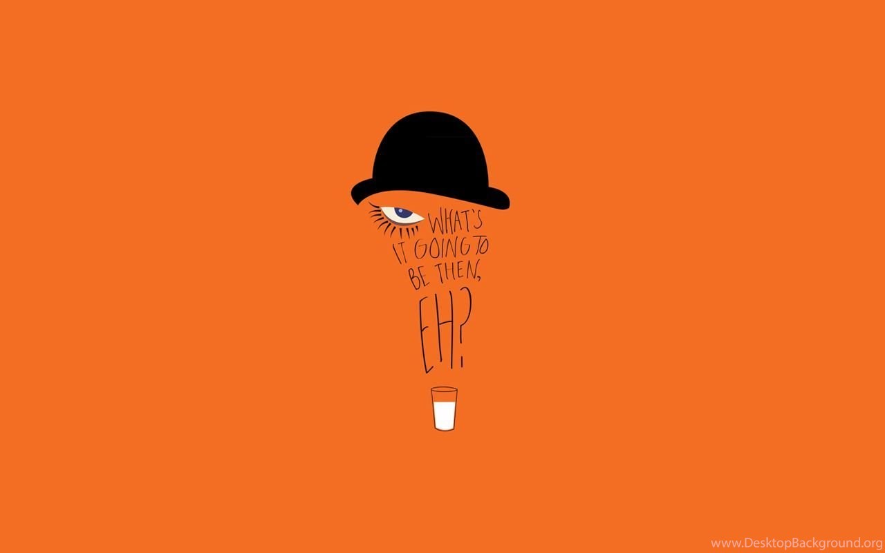 un fondo de pantalla naranja mecánica,ilustración,dibujos animados,naranja,sombrerería,arte