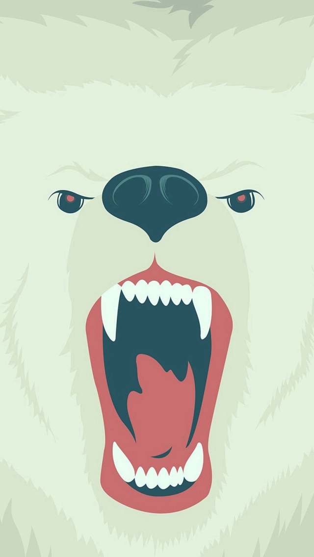 polar bear iphone wallpaper,cartoon,illustration,head,tooth,nose