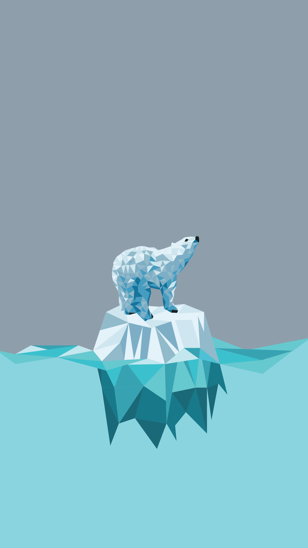 polar bear iphone wallpaper,aqua,illustration,ice,turquoise,art