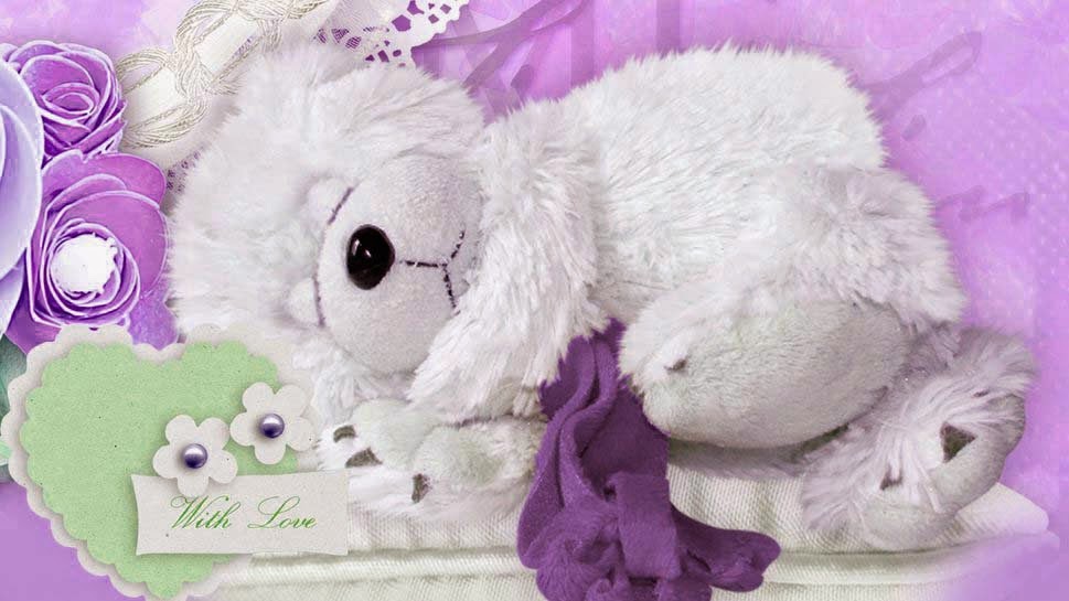 love teddy wallpaper,stuffed toy,plush,purple,lilac,violet
