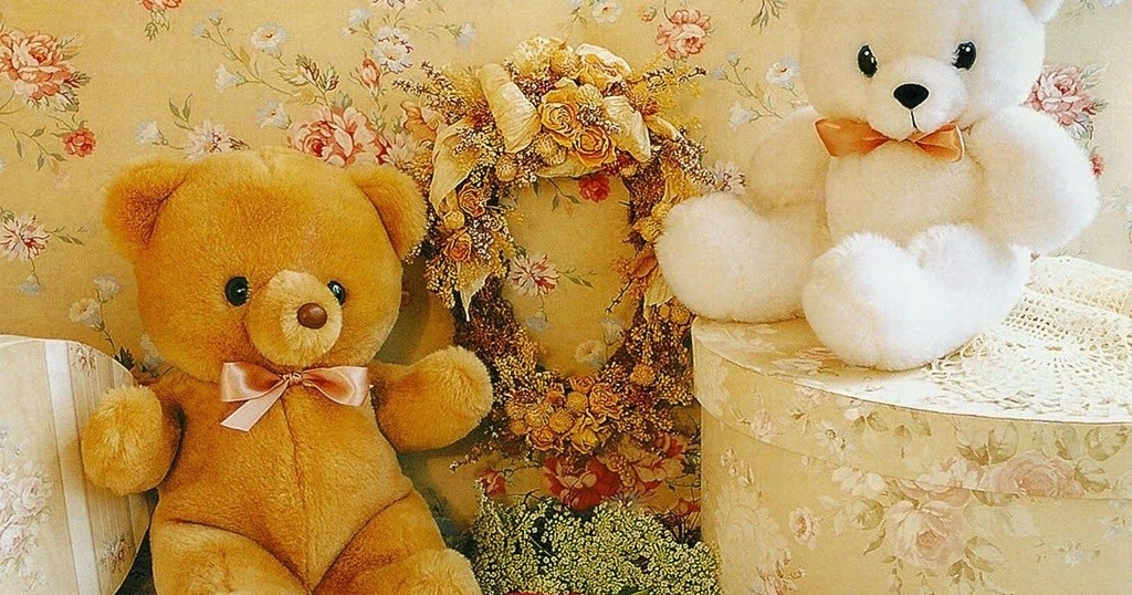 teddy bear wallpapers with flowers,teddy bear,toy,stuffed toy,yellow,plant