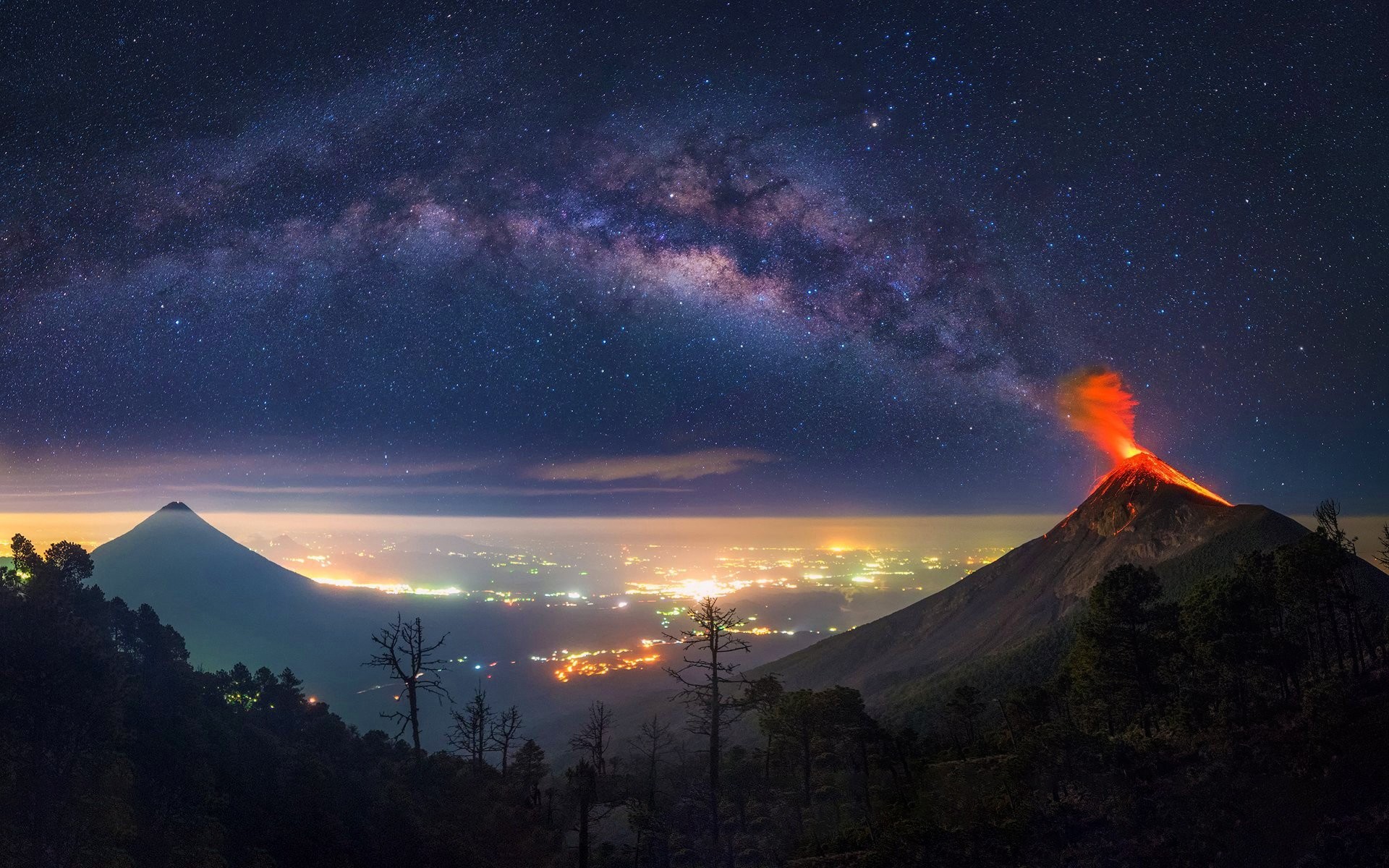 fond d'écran guatemala,ciel,la nature,nuage,montagne,nuit