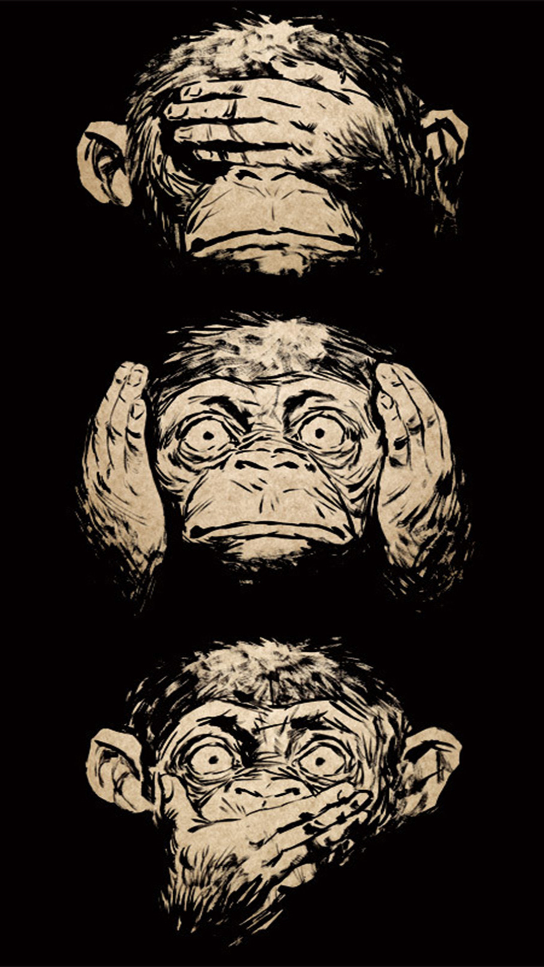 monkey wallpaper iphone,head,illustration,primate,t shirt,art