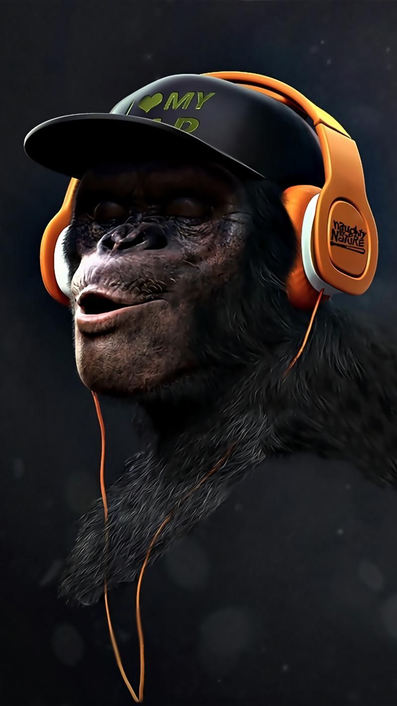 monkey wallpaper iphone,headphones,audio equipment,gadget,illustration,technology