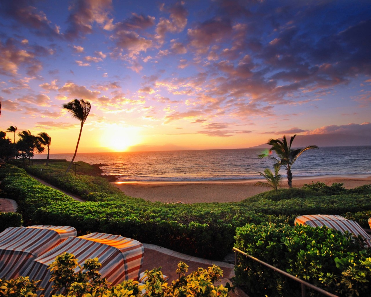 hawaii sonnenuntergang tapete,himmel,natur,ozean,natürliche landschaft,eigentum