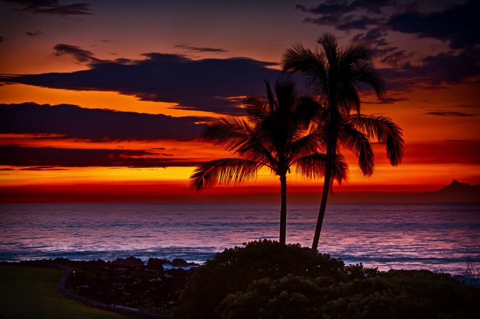 hawaii sonnenuntergang tapete,himmel,horizont,natur,nachglühen,roter himmel am morgen