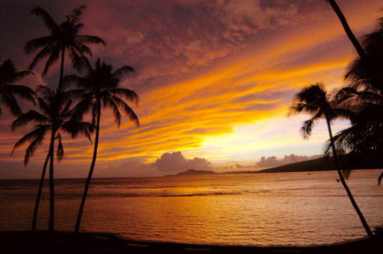 hawaii sonnenuntergang tapete,himmel,natur,horizont,sonnenuntergang,nachglühen