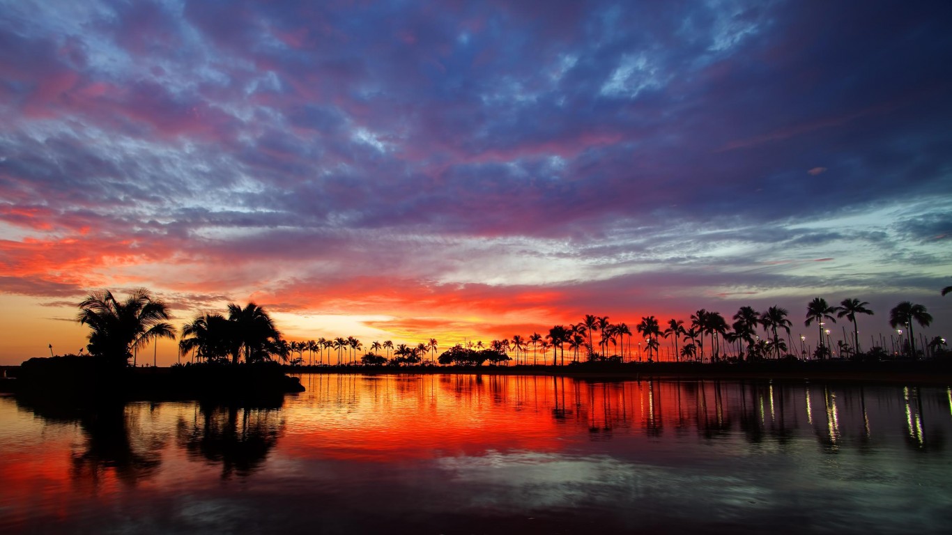 hawaii sonnenuntergang tapete,himmel,nachglühen,natur,betrachtung,natürliche landschaft