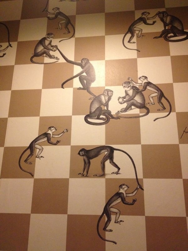 壁の猿の壁紙,タイル,ルーム,フローリング,ゲーム,床
