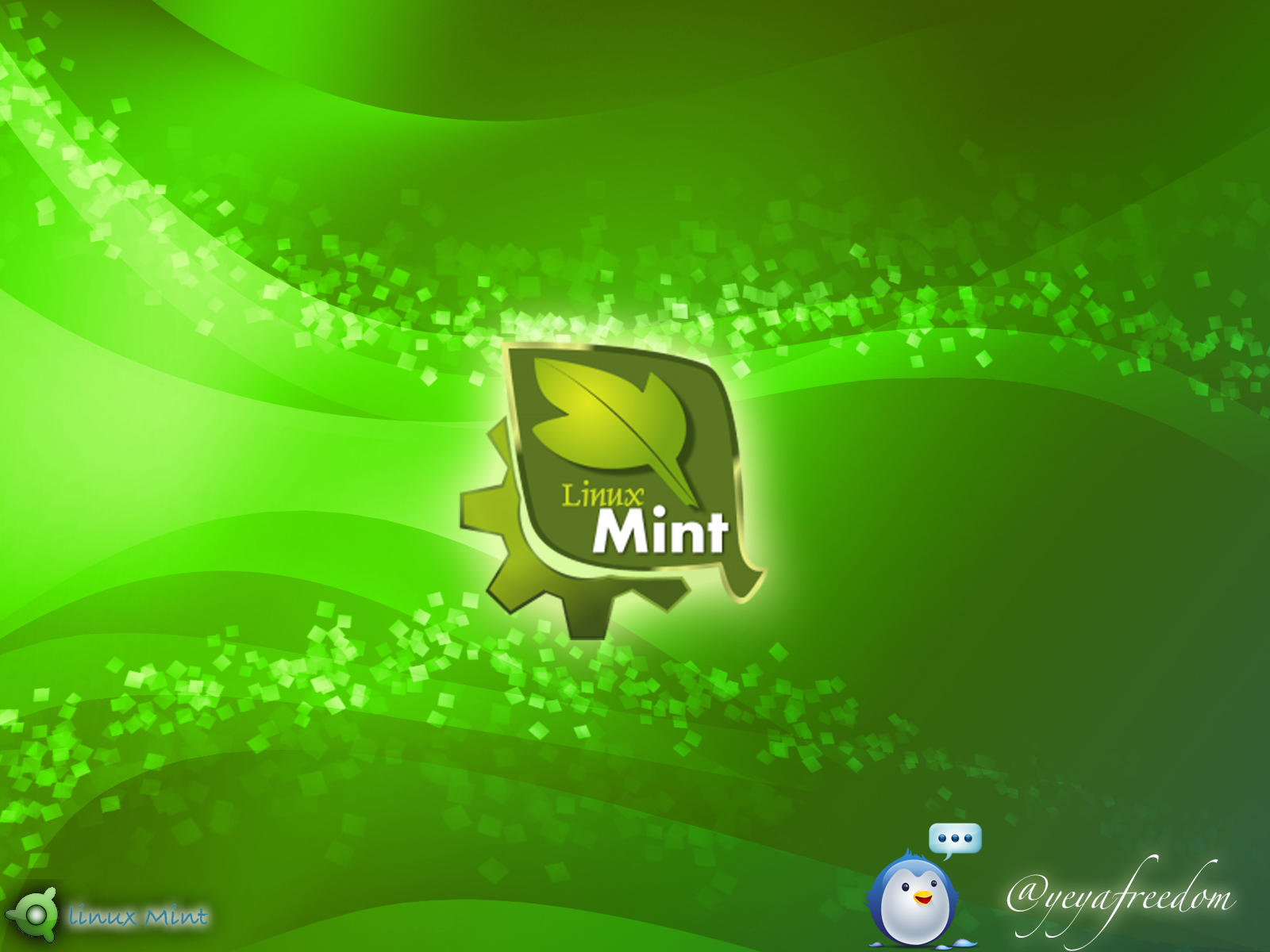 wallpaper linux mint,green,font,screenshot,games,illustration