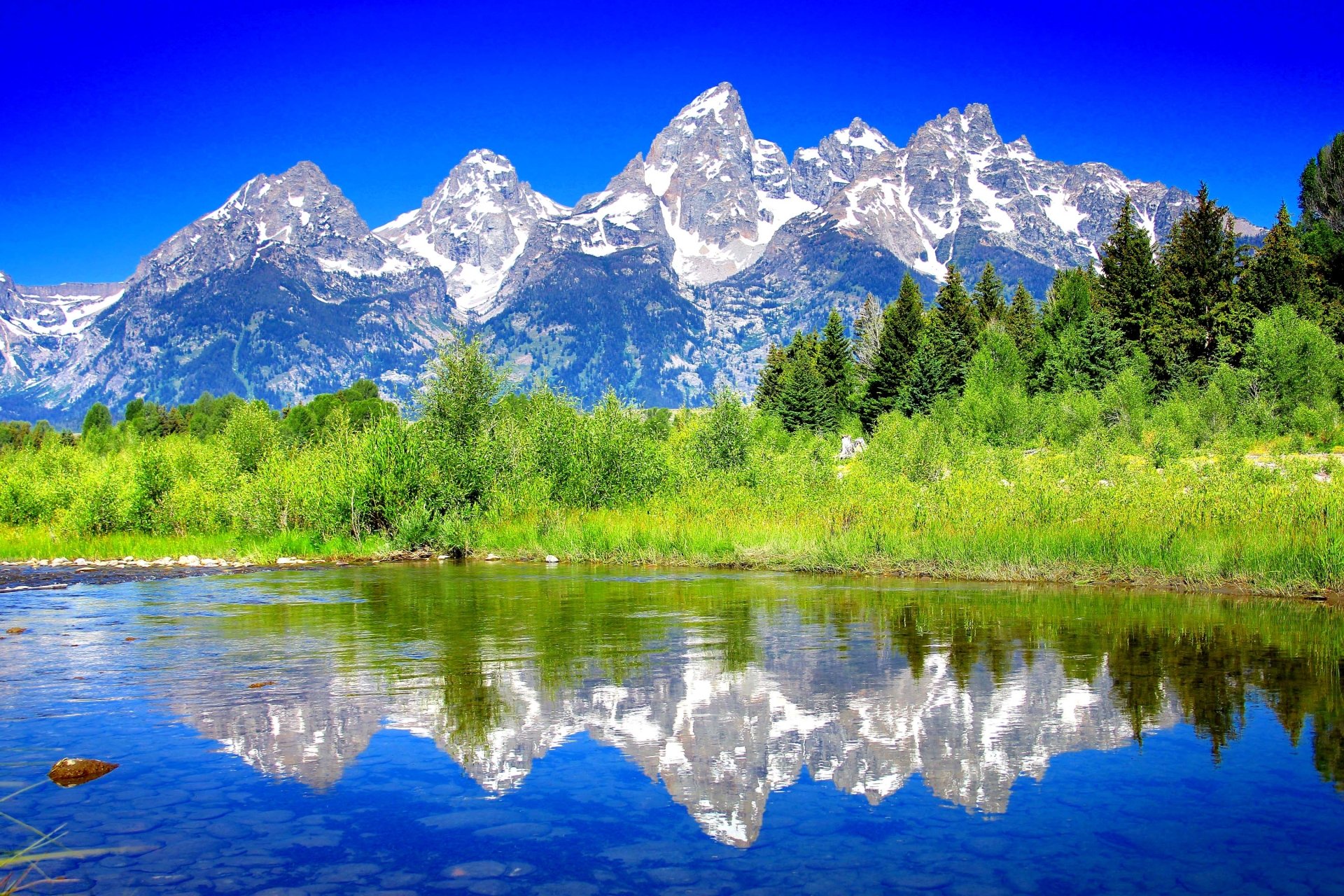 fondo de pantalla de grand teton,paisaje natural,naturaleza,reflexión,montaña,agua