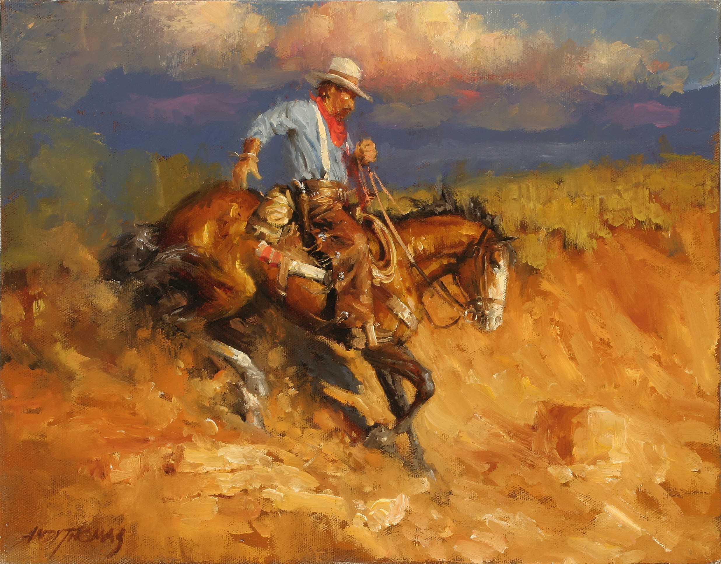tapete cowboy,pferd,gemälde,kunst,bildende kunst,landschaft