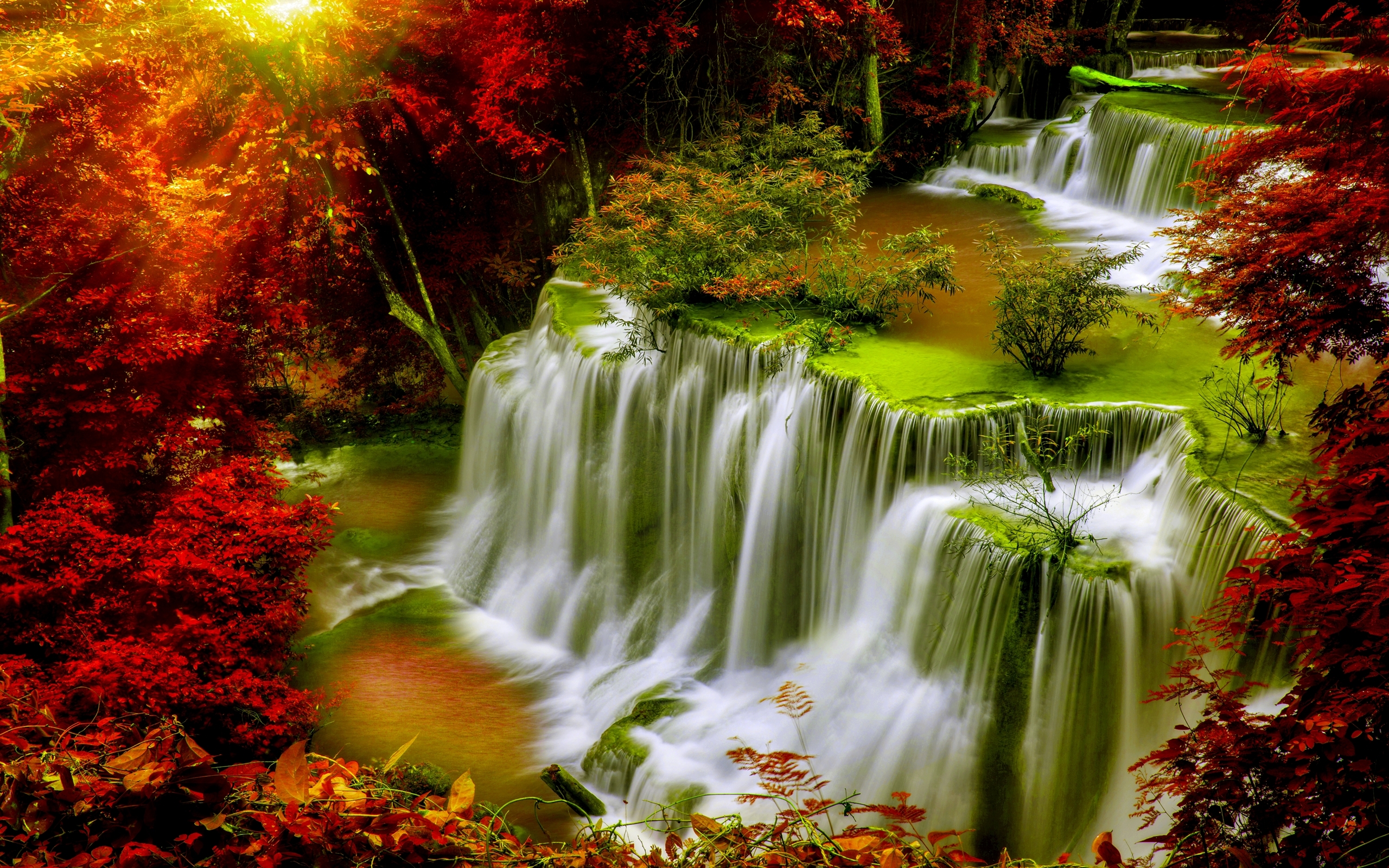 papel pintado en cascada,cascada,paisaje natural,cuerpo de agua,naturaleza,corriente de agua