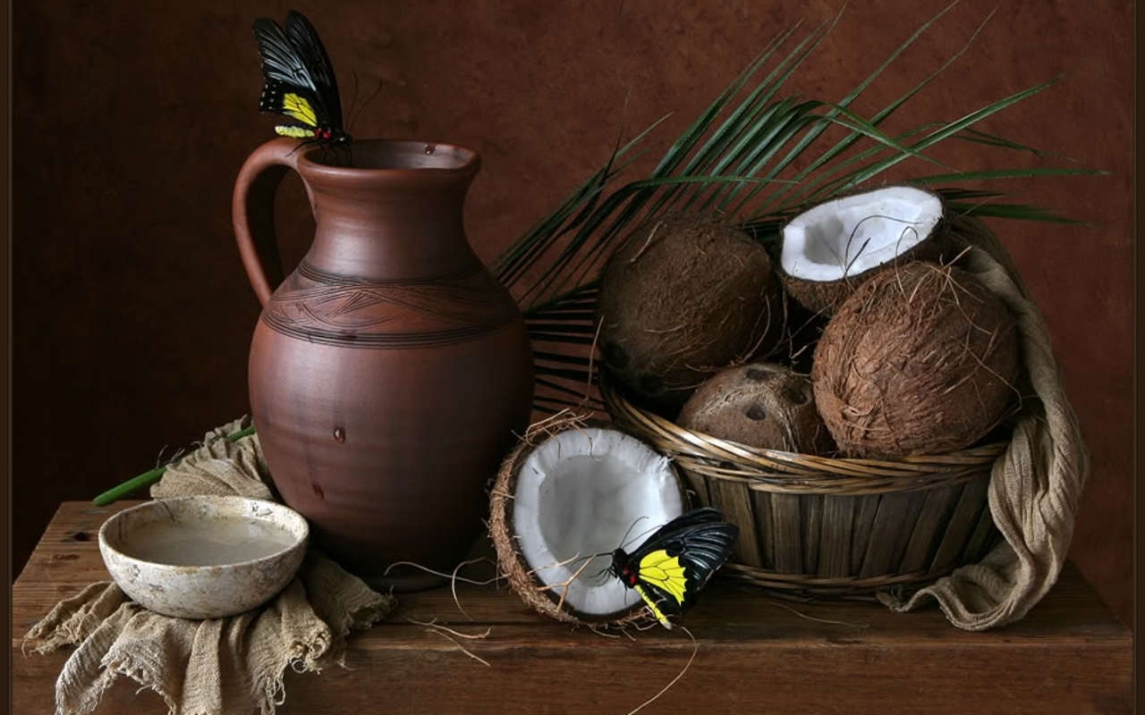 coconut wallpaper,still life photography,still life,jug,serveware,photography