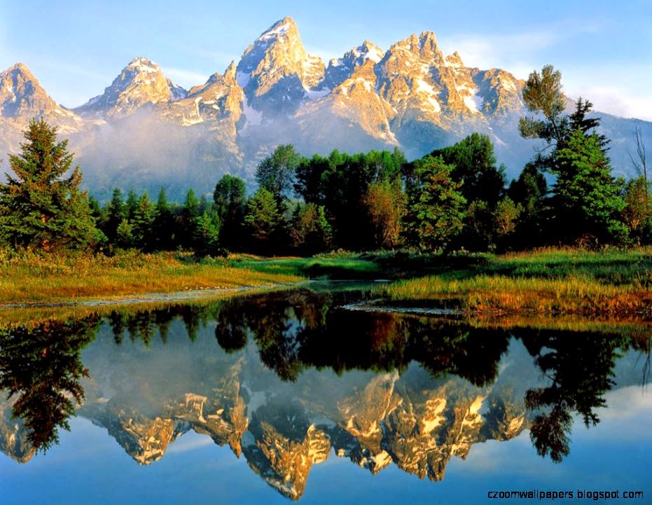 yellowstone wallpaper,natural landscape,nature,reflection,mountain,mountainous landforms