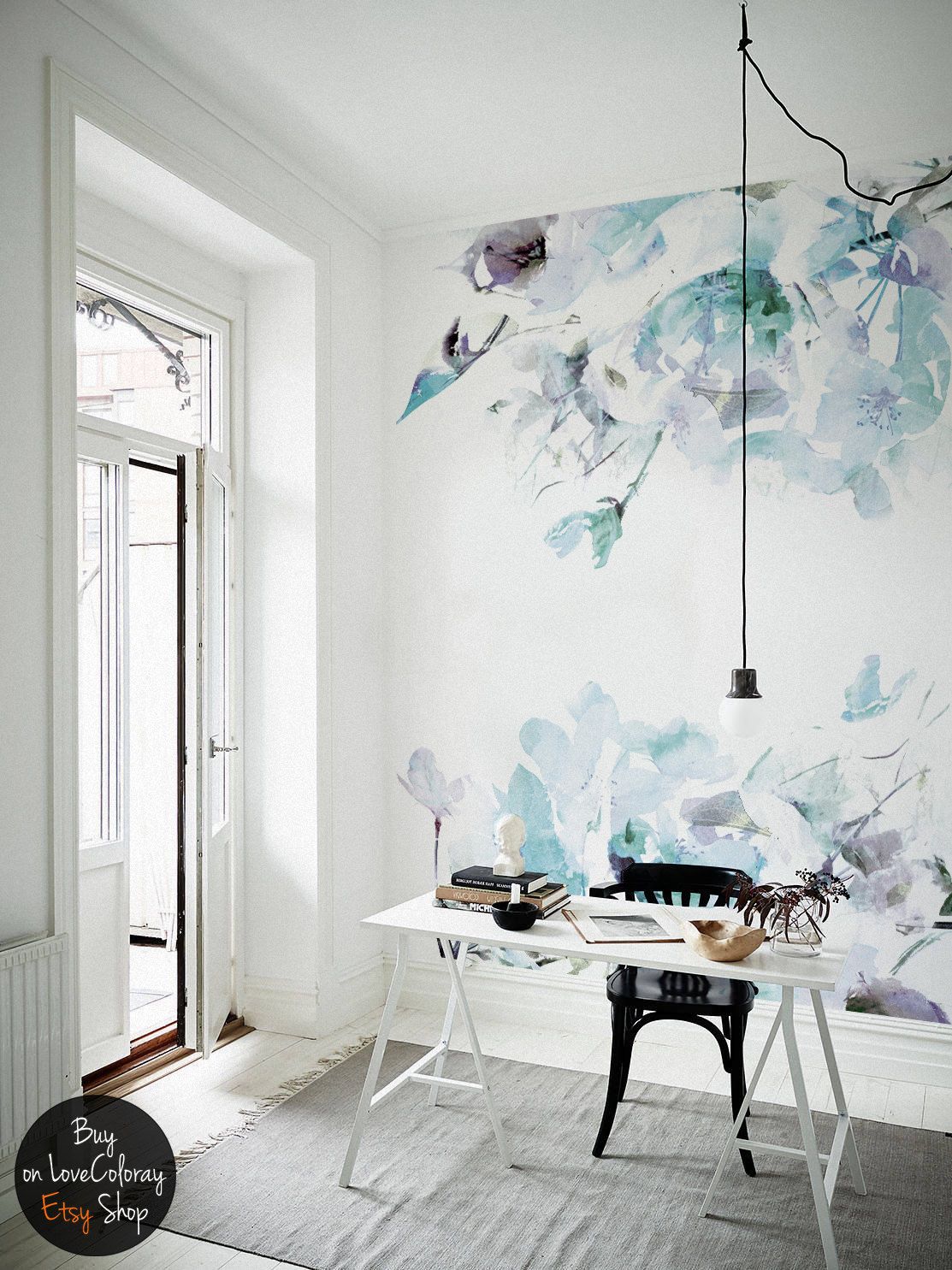 watercolor wallpaper for walls,white,room,interior design,furniture,turquoise