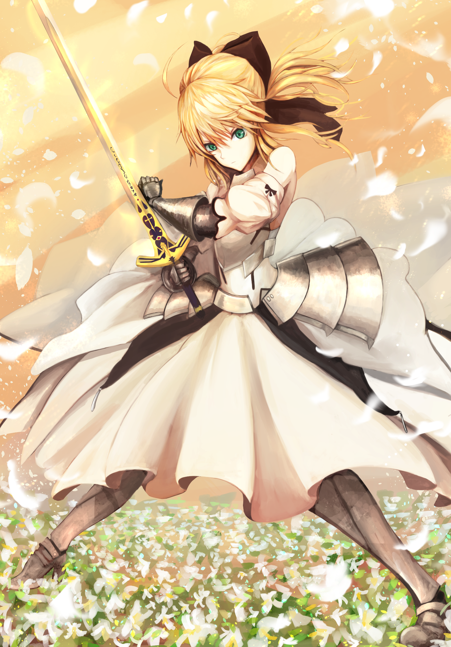 saber lily wallpaper,cartoon,anime,cg artwork,illustration,long hair