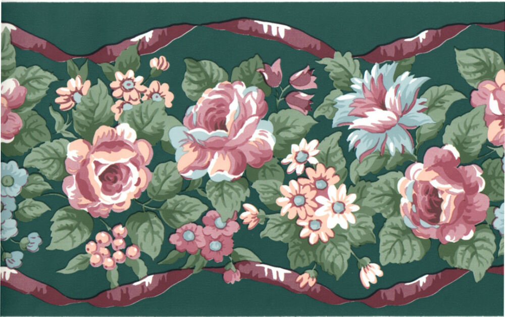 bordure de papier peint rose,fleur,rose,plante,textile,modèle