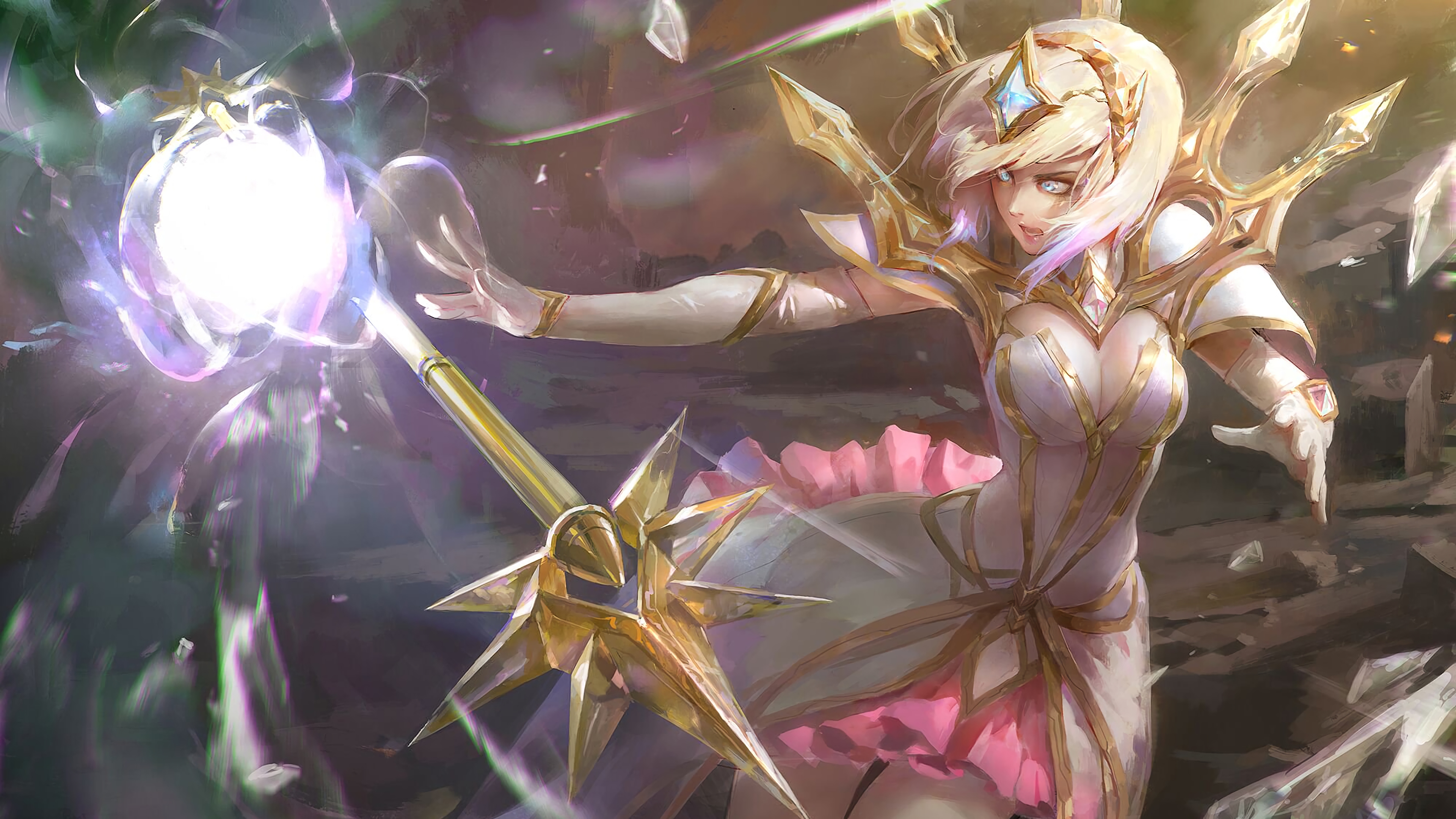 elementalist lux wallpaper hd,cg kunstwerk,anime,erfundener charakter,schwert,illustration