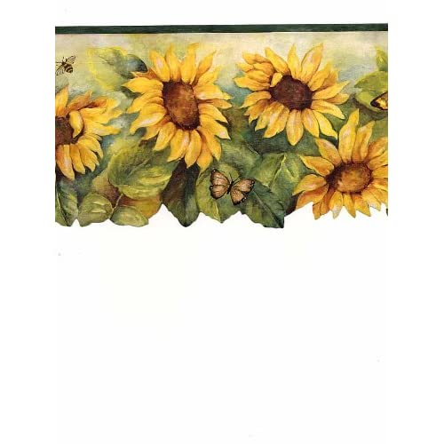 borde de papel tapiz de girasol,girasol,flor,amarillo,girasol,planta