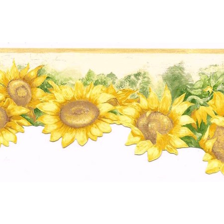 sunflower wallpaper border,sunflower,flower,yellow,sunflower,cut flowers