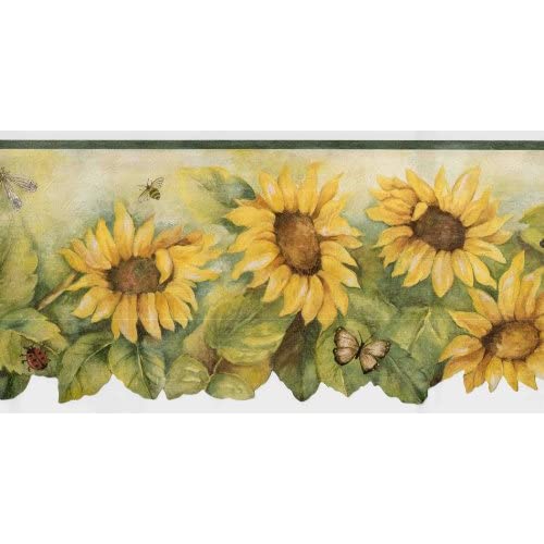 sunflower wallpaper border,sunflower,flower,yellow,sunflower,plant