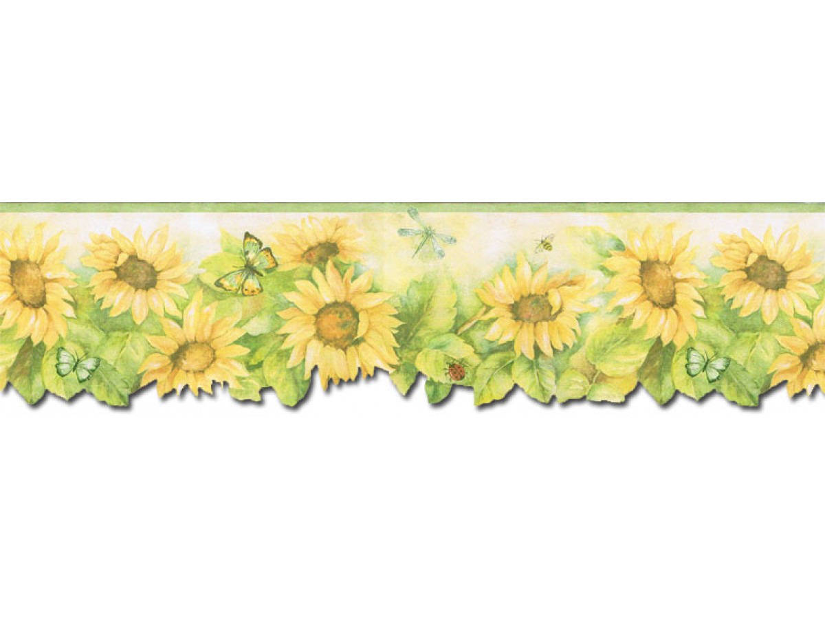 sunflower wallpaper border,yellow,flower,plant,sunflower,sunflower