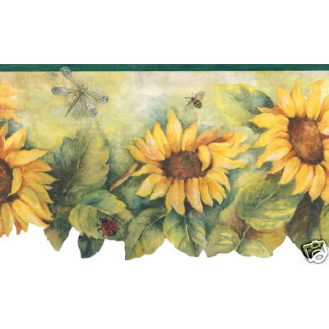 sunflower wallpaper border,sunflower,flower,yellow,sunflower,plant