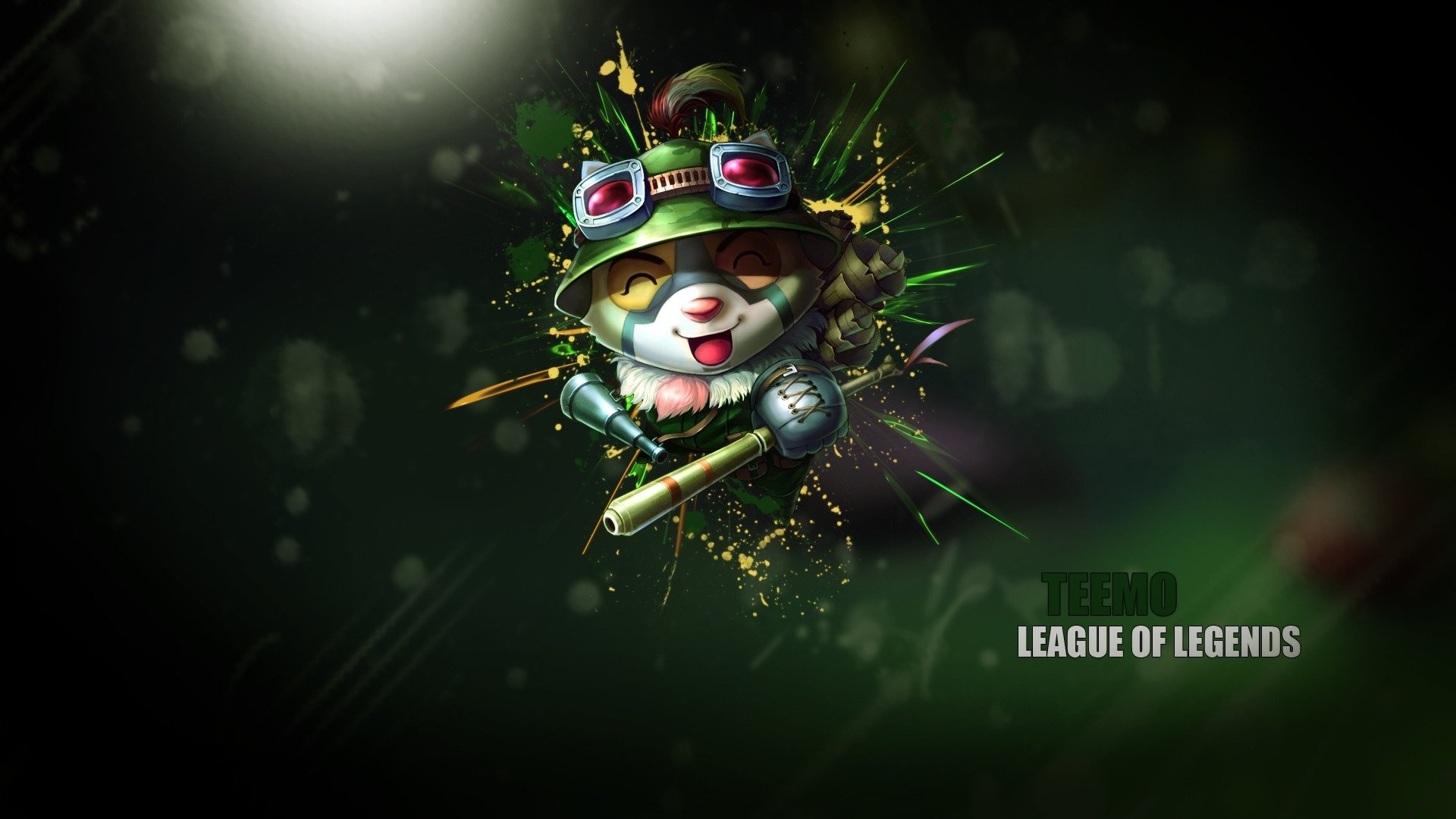 teemo wallpaper hd,fictional character,darkness,illustration,graphic design,animation