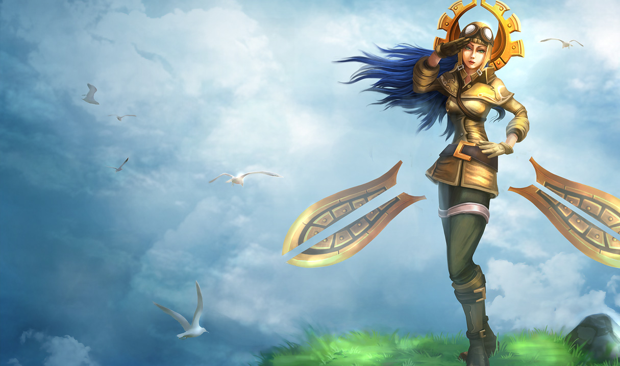 irelia wallpaper,cg artwork,sky,mythology,fictional character,long hair