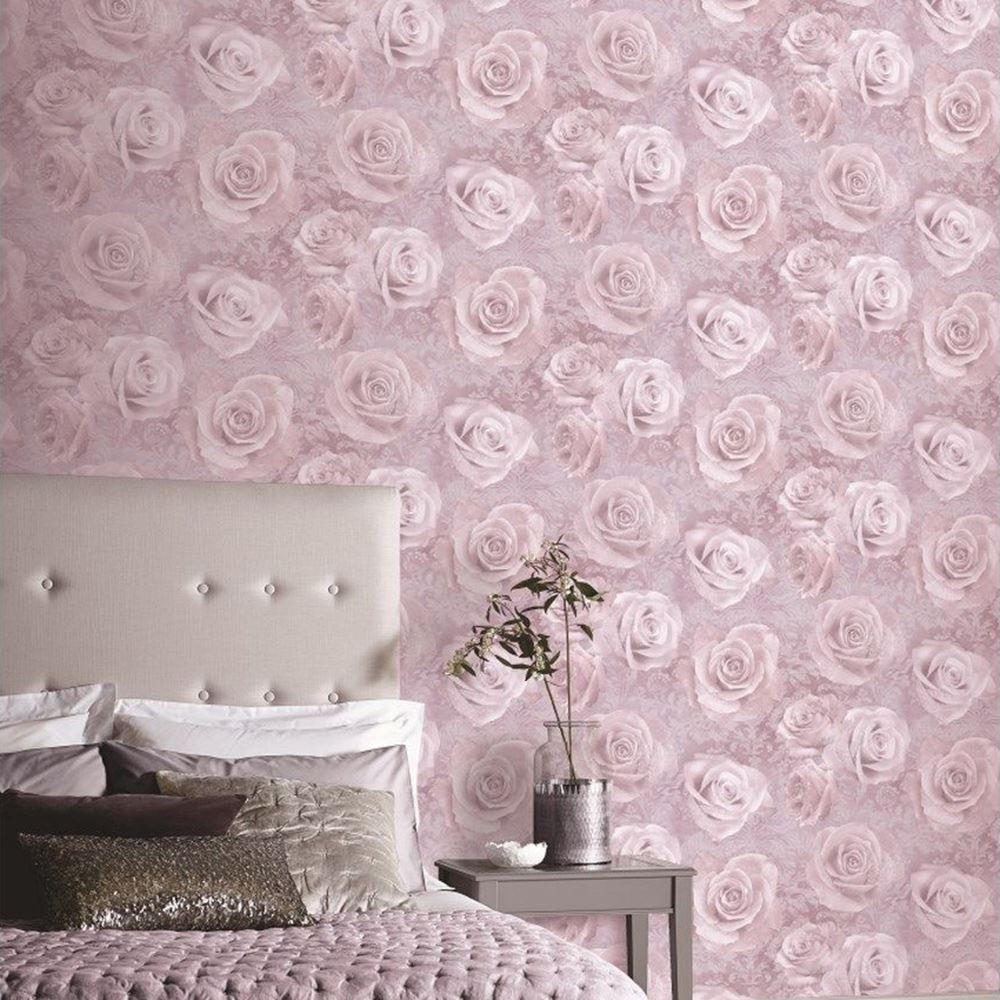 실버 로즈 벽지,벽,벽지,분홍,방,무늬