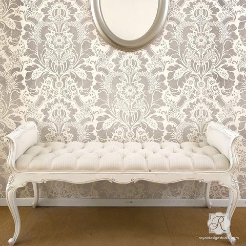 wallpaper stencil patterns,furniture,white,wall,wallpaper,room
