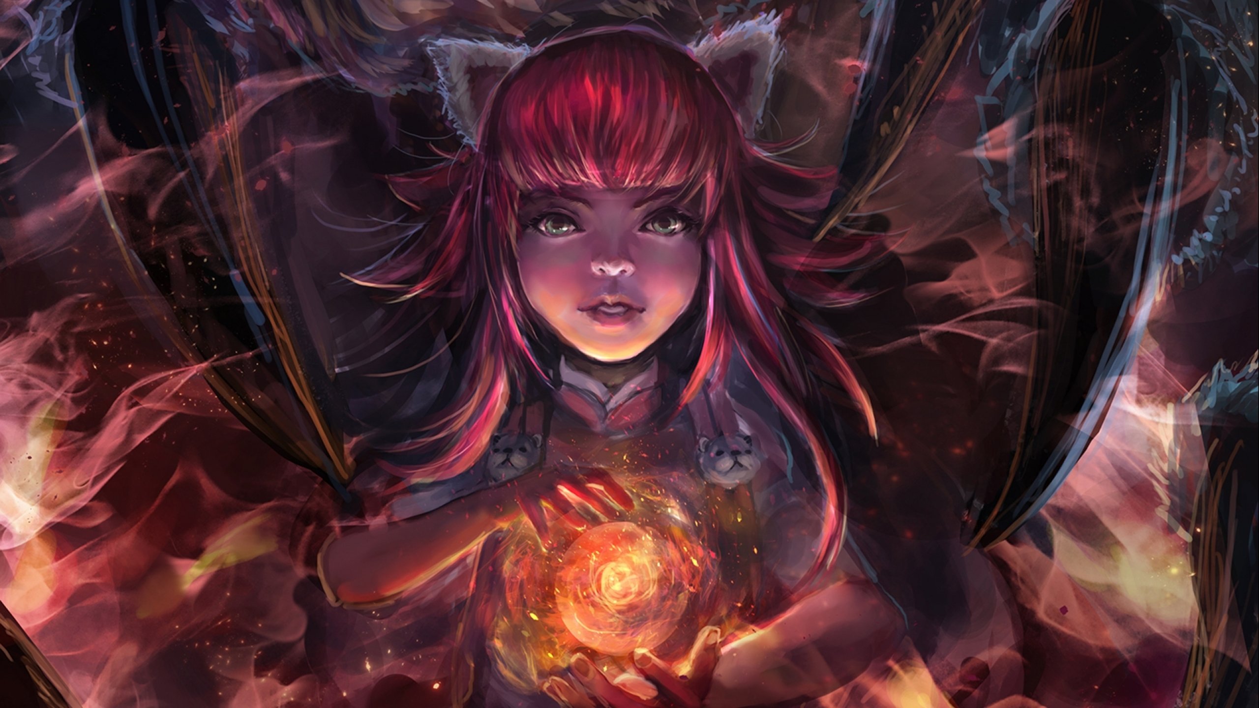 annie lol wallpaper,cg artwork,demon,fictional character,illustration,supernatural creature