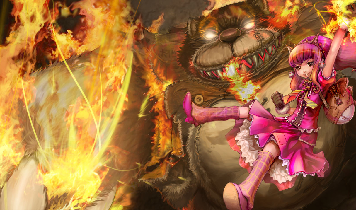 annie lol wallpaper,cg artwork,fictional character,demon,mythology,action adventure game