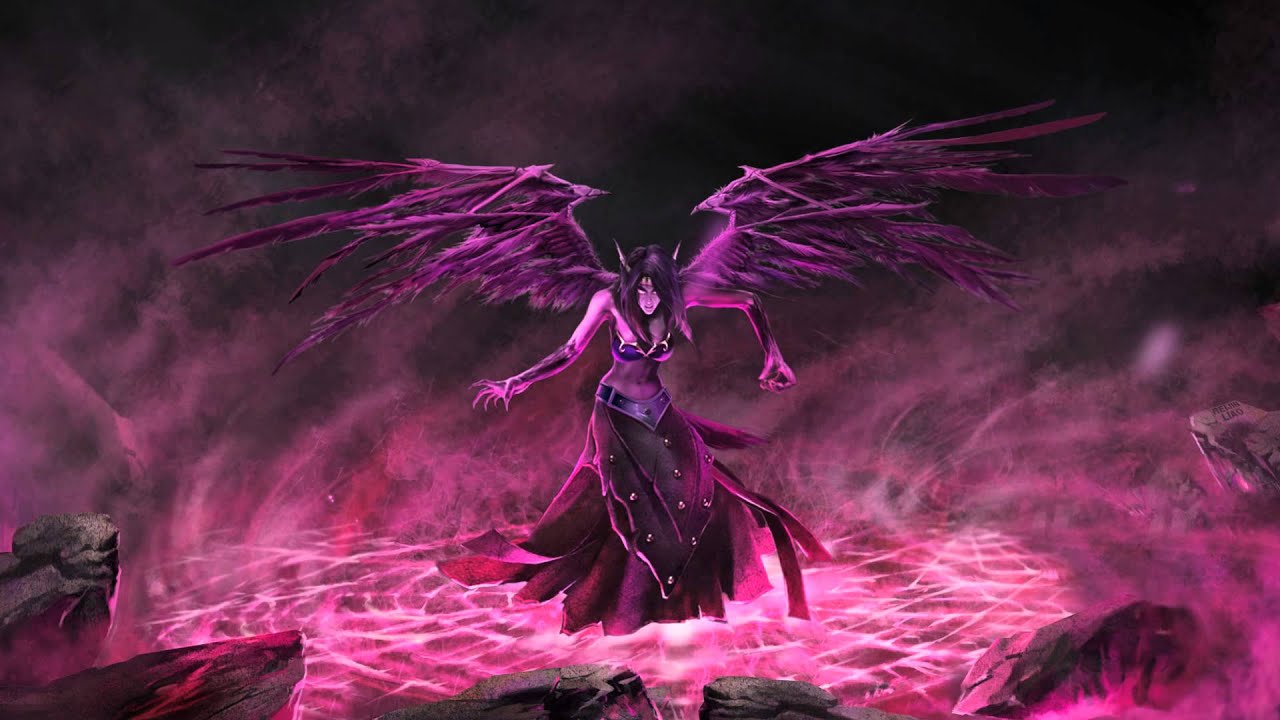 morgana wallpaper,cg artwork,purple,pink,demon,magenta