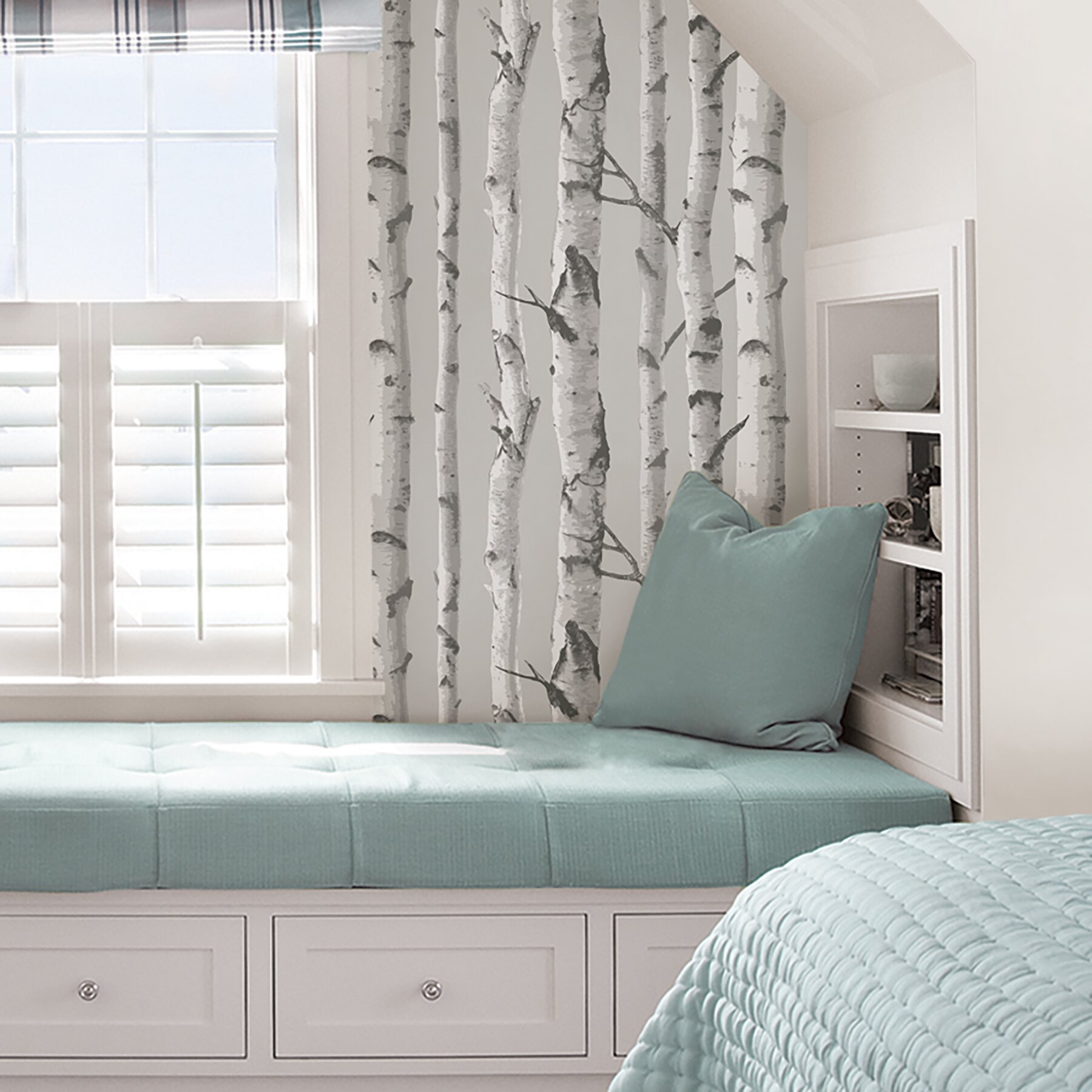 birch tree peel and stick wallpaper,room,furniture,white,interior design,curtain