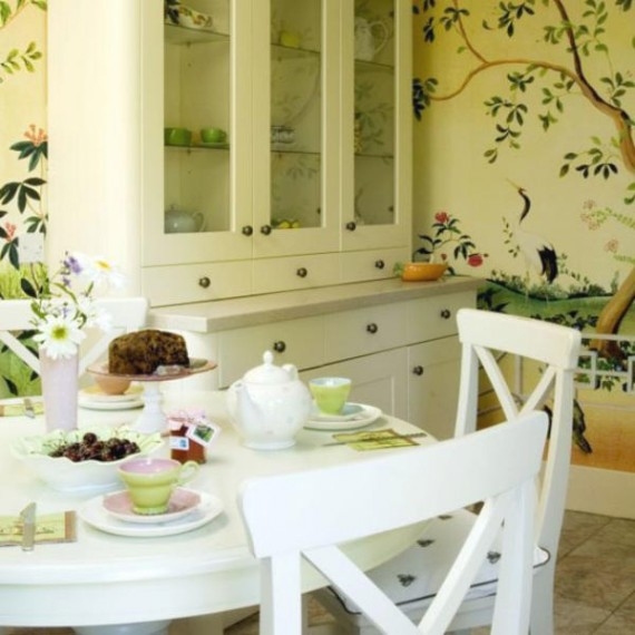 kitchen diner wallpaper,room,furniture,interior design,table,yellow