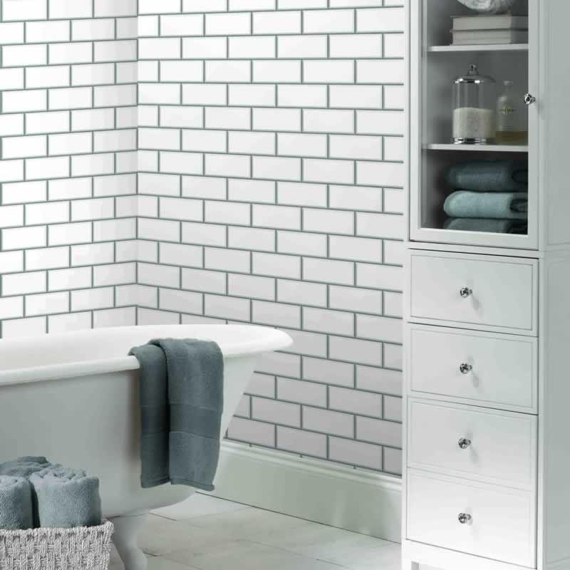 tile effect bathroom wallpaper,tile,wall,room,bathroom,product