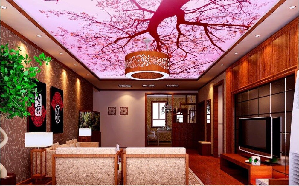 papier peint cuisine 3d,plafond,propriété,design d'intérieur,chambre,bâtiment