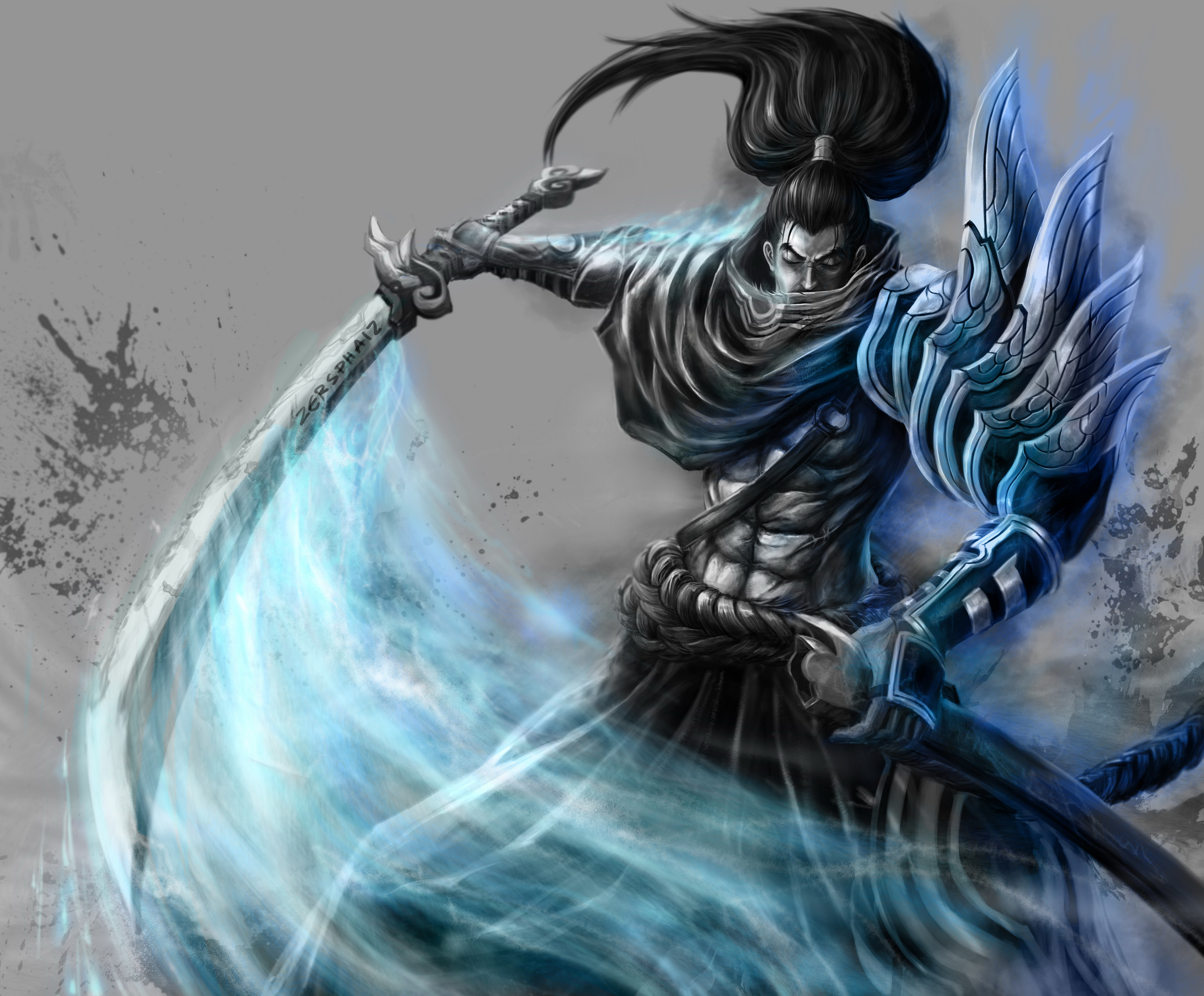 league of legends yasuo wallpaper,cg artwork,mythology,illustration,fictional character,dragon