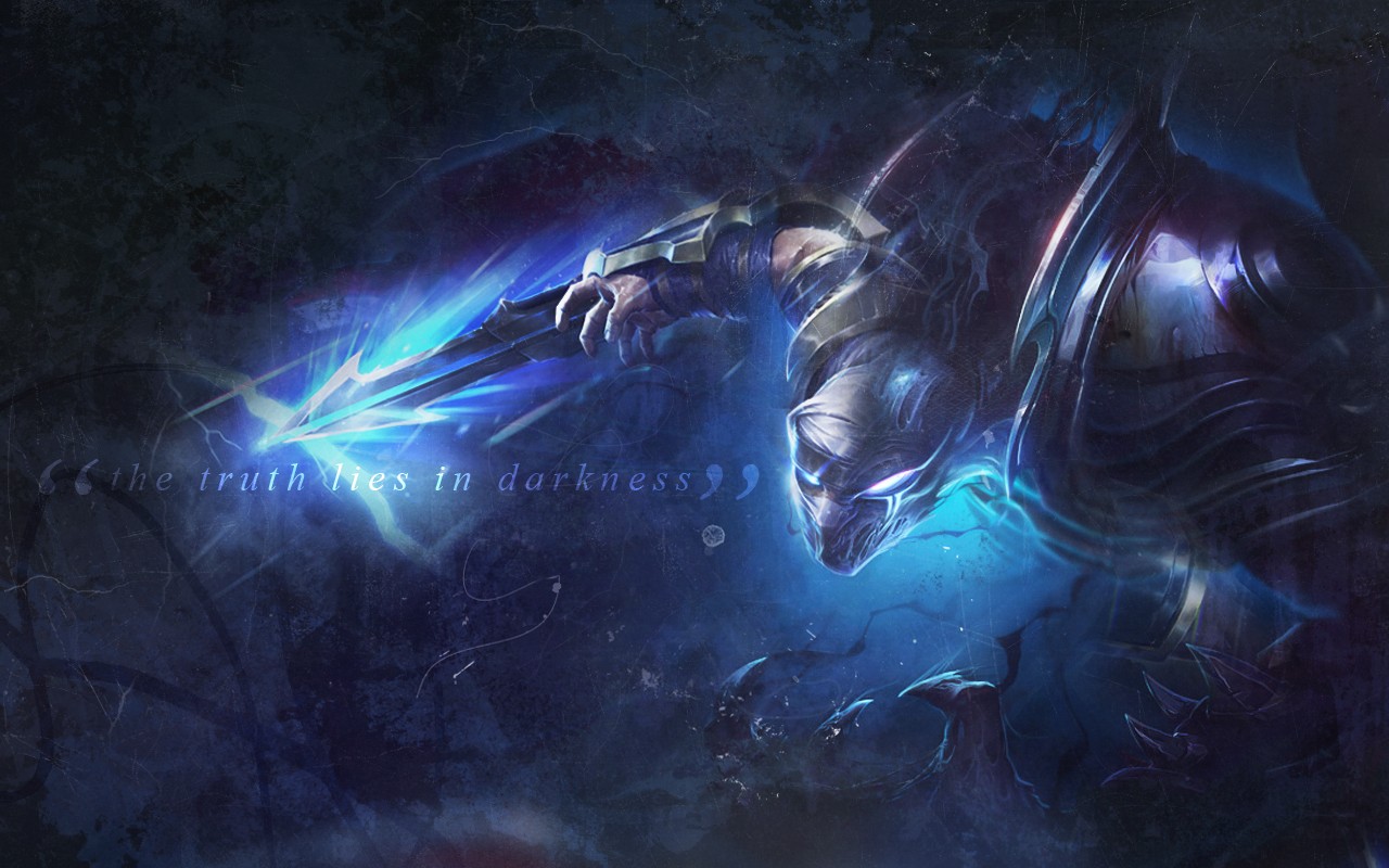 lol zed wallpaper,cg artwork,darkness,space,electric blue,graphics