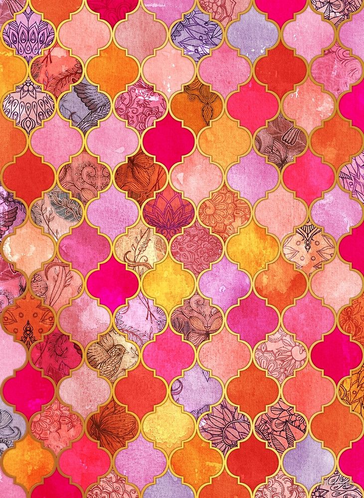 papel tapiz de patrón de mosaico,modelo,naranja,rosado,textil,diseño
