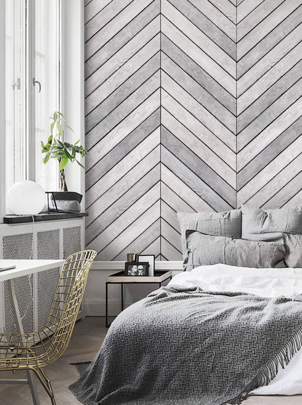 graue und weiße chevron tapete,weiß,zimmer,innenarchitektur,möbel,schlafzimmer